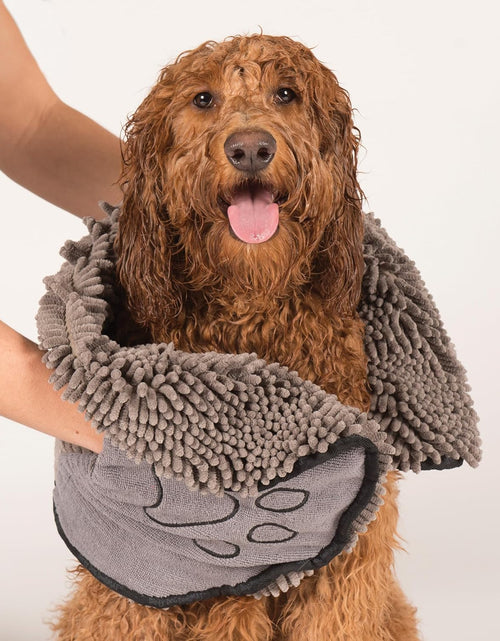 Load image into Gallery viewer, Shammy Dog Towels for Drying Dogs - Heavy Duty Soft Microfiber Bath Towel - Super Absorbent, Quick Drying, &amp; Machine Washable - Must Have Dog &amp; Cat Bathing Supplies | Grey 13X31
