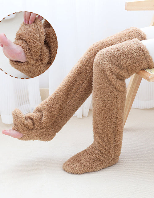 Load image into Gallery viewer, Over Knee High Fuzzy Long Socks Winter Warm Cold Leg Knee Joint Cold-Proof Stockings Home Floor Sleeping Socks
