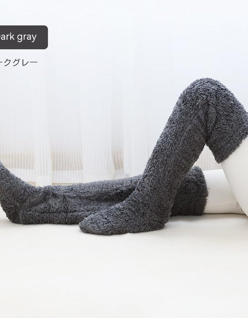 Load image into Gallery viewer, Over Knee High Fuzzy Long Socks Winter Warm Cold Leg Knee Joint Cold-Proof Stockings Home Floor Sleeping Socks
