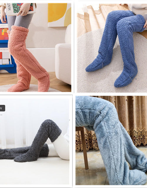 Load image into Gallery viewer, Over Knee High Fuzzy Long Socks Winter Warm Cold Leg Knee Joint Cold-Proof Stockings Home Floor Sleeping Socks
