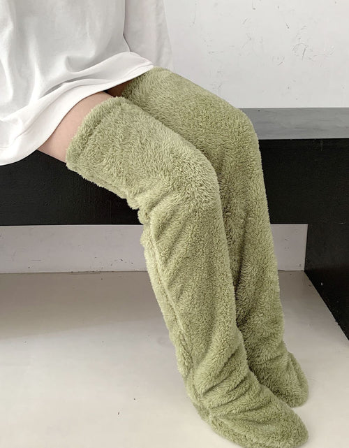 Load image into Gallery viewer, Over Knee High Fuzzy Long Socks Winter Warm Cold Leg Knee Joint Cold-Proof Stockings Home Floor Sleeping Socks
