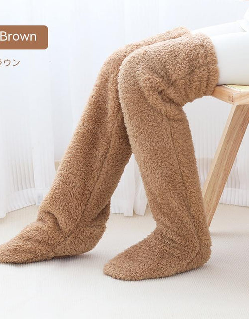 Load image into Gallery viewer, Over Knee High Fuzzy Long Socks Winter Warm Cold Leg Knee Joint Cold-Proof Stockings Home Floor Sleeping Socks
