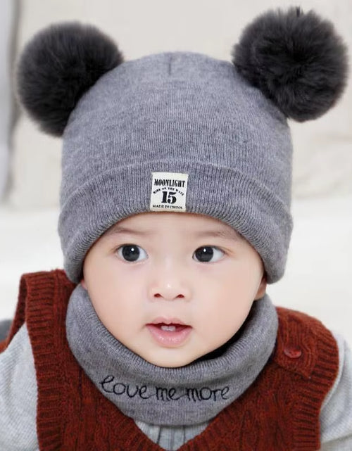 Load image into Gallery viewer, Solid Color Wool Knitted Bonnet Bebe Newborn Baby Hat Pompom Cute Winter Hat for Kids Boys Girls Children Warm Beanie Cap 0-3Y
