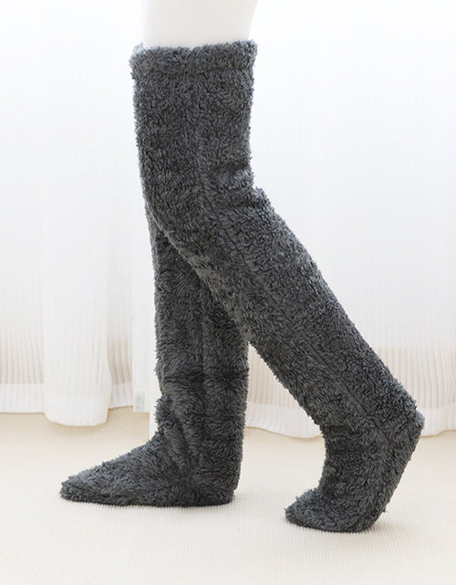 Load image into Gallery viewer, Over Knee High Fuzzy Long Socks Winter Warm Cold Leg Knee Joint Cold-Proof Stockings Home Floor Sleeping Socks
