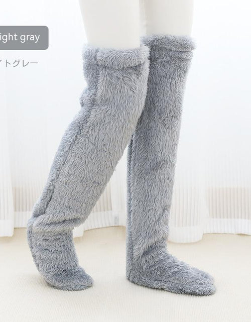 Load image into Gallery viewer, Over Knee High Fuzzy Long Socks Winter Warm Cold Leg Knee Joint Cold-Proof Stockings Home Floor Sleeping Socks
