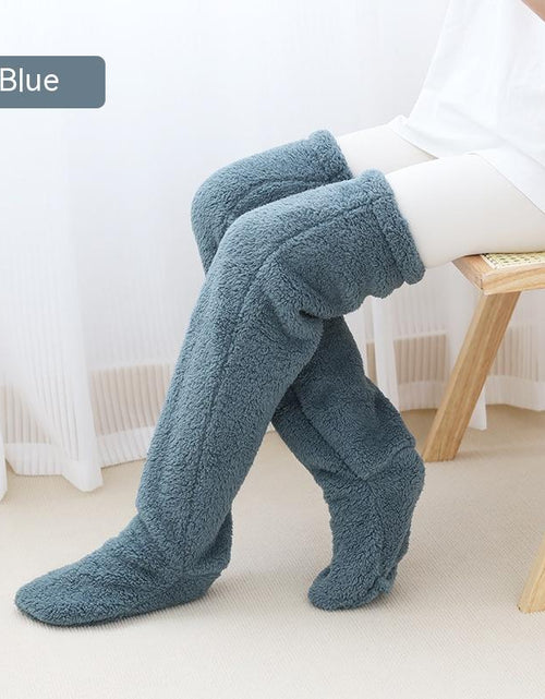 Load image into Gallery viewer, Over Knee High Fuzzy Long Socks Winter Warm Cold Leg Knee Joint Cold-Proof Stockings Home Floor Sleeping Socks
