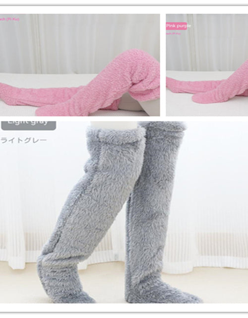 Load image into Gallery viewer, Over Knee High Fuzzy Long Socks Winter Warm Cold Leg Knee Joint Cold-Proof Stockings Home Floor Sleeping Socks
