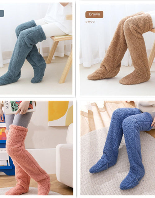 Load image into Gallery viewer, Over Knee High Fuzzy Long Socks Winter Warm Cold Leg Knee Joint Cold-Proof Stockings Home Floor Sleeping Socks
