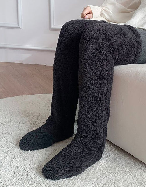 Load image into Gallery viewer, Over Knee High Fuzzy Long Socks Winter Warm Cold Leg Knee Joint Cold-Proof Stockings Home Floor Sleeping Socks
