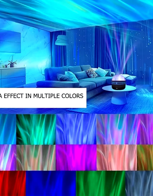 Load image into Gallery viewer, LED Starry Galaxy Ocean Wave Projector RGB Smart Remote Control Lamp KTV USB Christmas Lights Auto Rotate for Home Bedroom Decor
