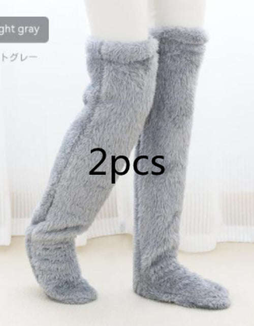 Load image into Gallery viewer, Over Knee High Fuzzy Long Socks Winter Warm Cold Leg Knee Joint Cold-Proof Stockings Home Floor Sleeping Socks
