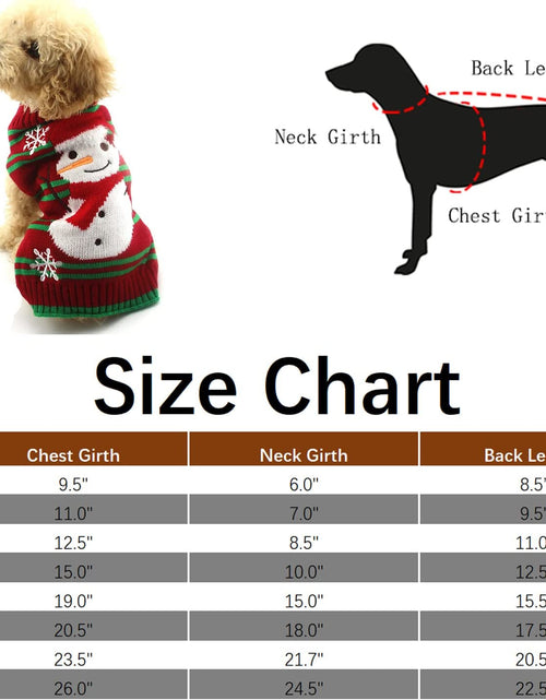 Load image into Gallery viewer, Dog Snow Sweaters Snowman Sweaters Xmas Dog Holiday Sweaters New Year Christmas Sweater Pet Clothes for Small Dog and Cat
