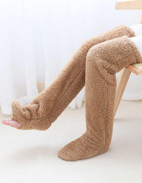 Load image into Gallery viewer, Over Knee High Fuzzy Long Socks Winter Warm Cold Leg Knee Joint Cold-Proof Stockings Home Floor Sleeping Socks
